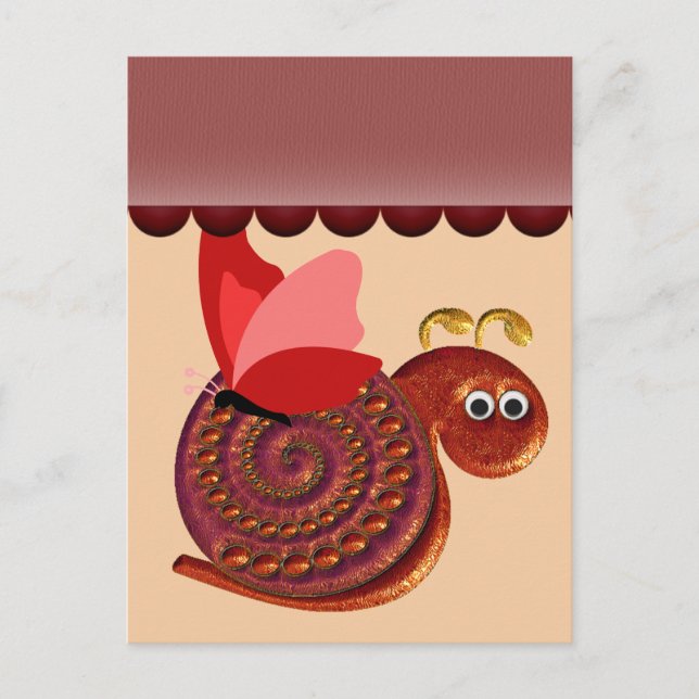 Antique Snail Poster Art Postcard (Front)