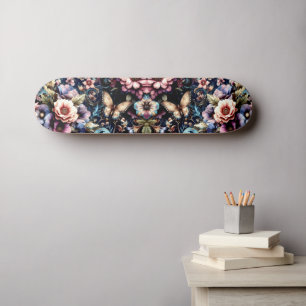 Antique Spring Flowers and Butterflies Skateboard