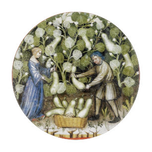 ANTIQUE SQUASH HARVEST Mediaeval Miniature Cuttin Cutting Board