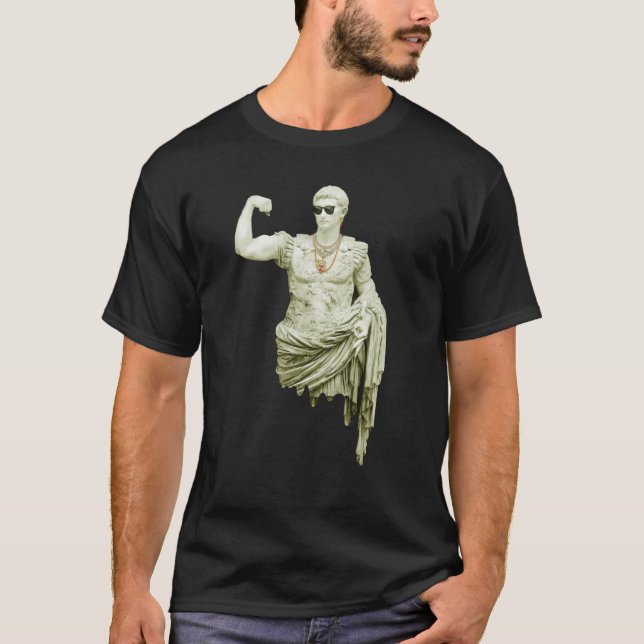 Antique Statue Drip Iced Out Flex Drippy Gold Chai T-Shirt (Front)