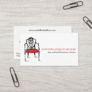 Antique Store Dealer Upholsterer Business Card