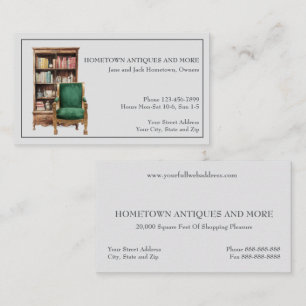 Antique Store Dealer Upholsterer Business Card