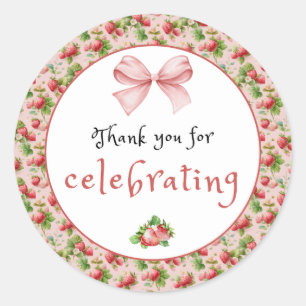 Antique Strawberry Thank You Sticker
