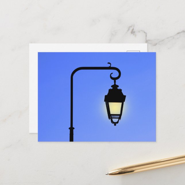 Antique street lamp postcard (Front/Back In Situ)