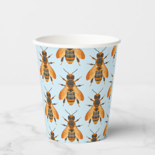 Antique Style Bumble Bee – Vintage Inspired Paper Cups