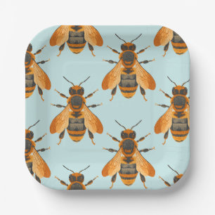 Antique Style Bumble Bee – Vintage Inspired Paper Plate