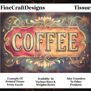 Antique Style Coffee Label Sign DQ1F Decoupage Tissue Paper