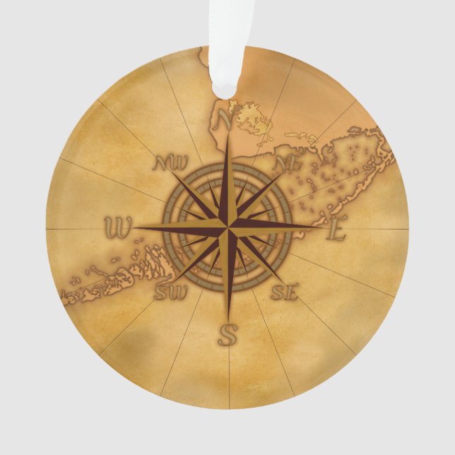 Antique Style Compass Rose Ornament (Front)