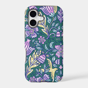 Antique Style Flowers and Birds Pattern
