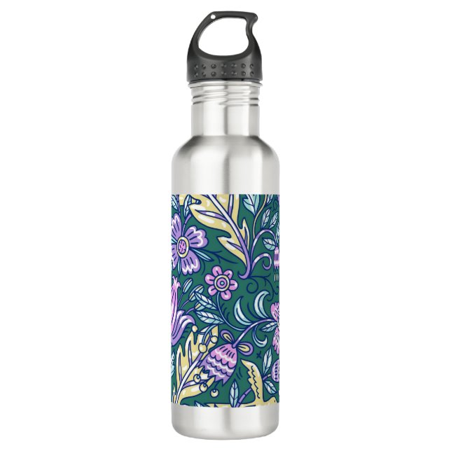 Antique Style Flowers and Birds Pattern 710 Ml Water Bottle (Front)