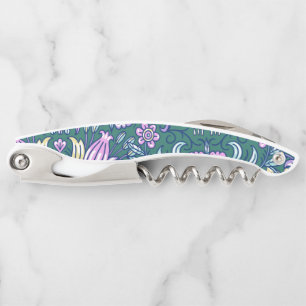 Antique Style Flowers and Birds Pattern Corkscrew