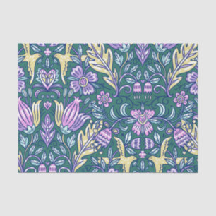 Antique Style Flowers and Birds Pattern Tissue Paper