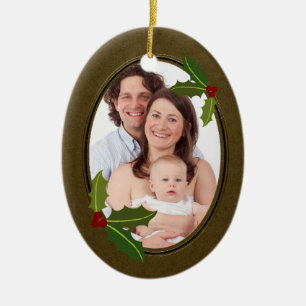 Antique Style Frame Custom Photo Ceramic Tree Decoration