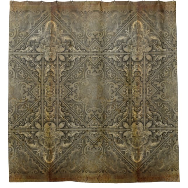 Antique Style Pattern grunge 14 + your ideas Shower Curtain (Front)