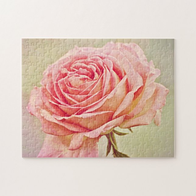 Antique Style Pink Rose Art Puzzle (Horizontal)