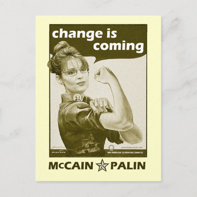Antique-Style Sarah Palin Postcard (Front)