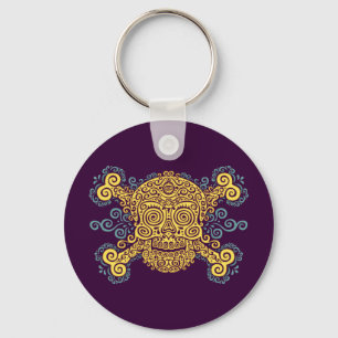 Antique Sugar Skull Key Ring