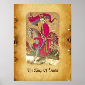 Antique Tarots /German Court Cards/King of Ducks Poster