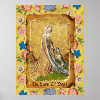 Antique Tarots /German Court Cards/Lady of Dogs Poster