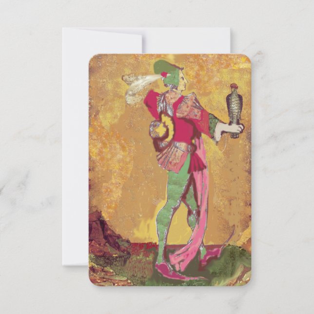 Antique Tarots German Court Cards/Page of Falcon (Front)