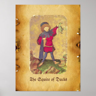 Antique Tarots /German Court Cards/Squire of Ducks Poster