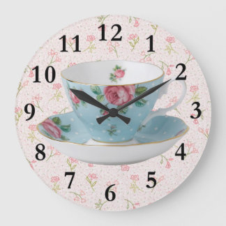 ANTIQUE TEA CUP & SAUCER CLOCK
