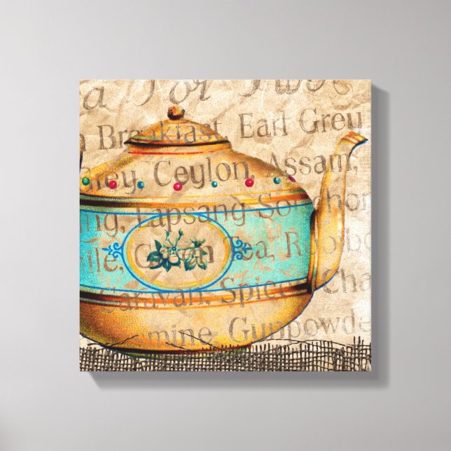Antique Tea Pot Canvas Print (Front)