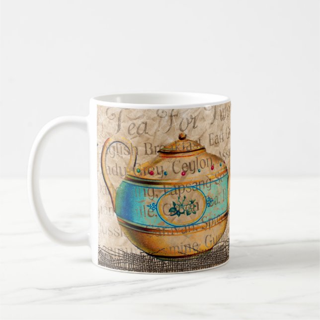 Antique Tea Pot Coffee Mug (Left)
