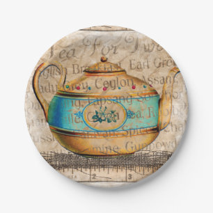 Antique Tea Pot Paper Plate