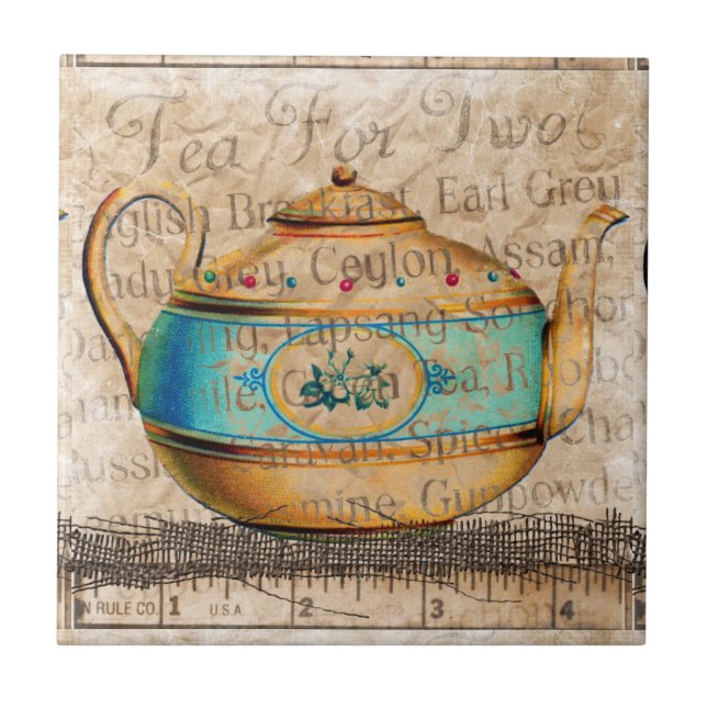 Antique Tea Pot Tile (Front)