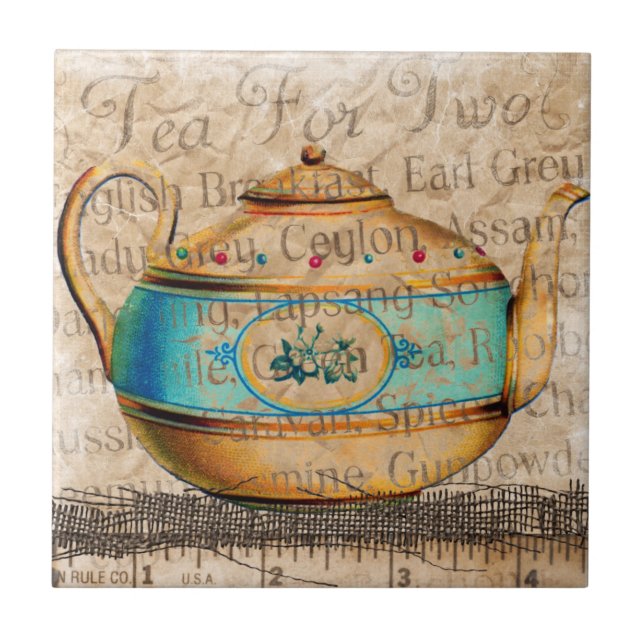 Antique Tea Pot Tile (Front)