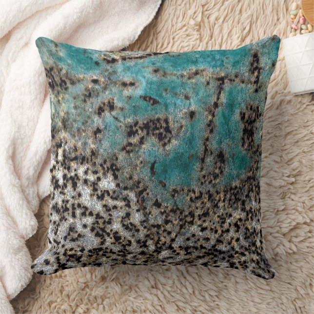 Antique Teal Rust Design Cushion (Blanket)