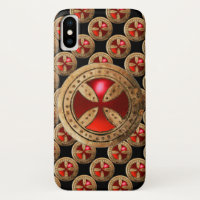 ANTIQUE TEMPLAR CROSS Red Ruby Gem