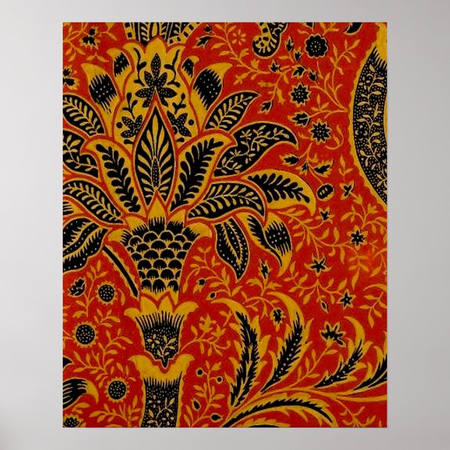 Antique Textile Carpet Red Wallpaper Pattern Poster (Front)