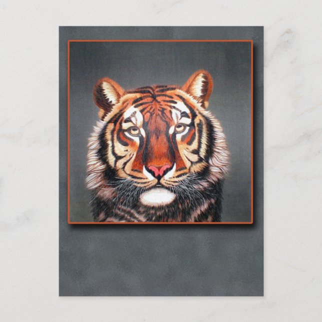 Antique Tiger Art from China on Cards (Front)