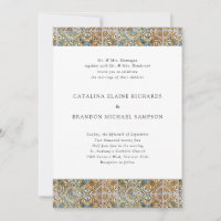 Antique Tiles Blue and Gold Wedding