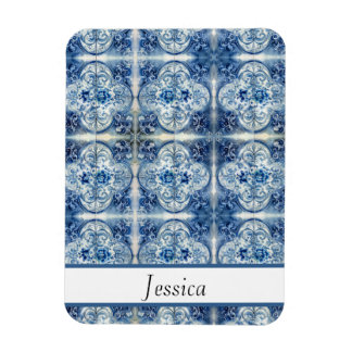 Antique Tiles in Delft Blue customisable Magnet