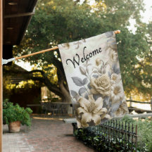 Antique Tinge Yellow Floral Perfection Welcome