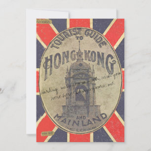 Antique Tourist Guide to Hong Kong with Union Jack Card