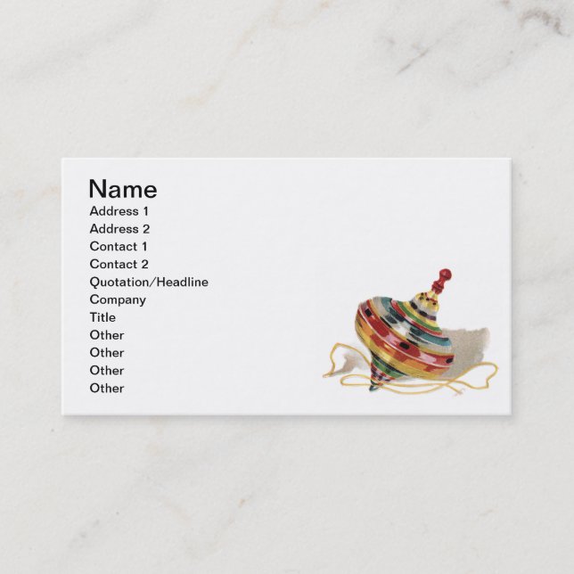 Antique Toy Top Business Card (Front)