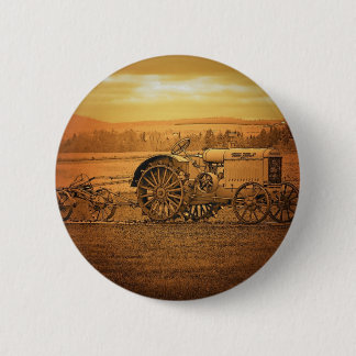 Antique Tractor 6 Cm Round Badge