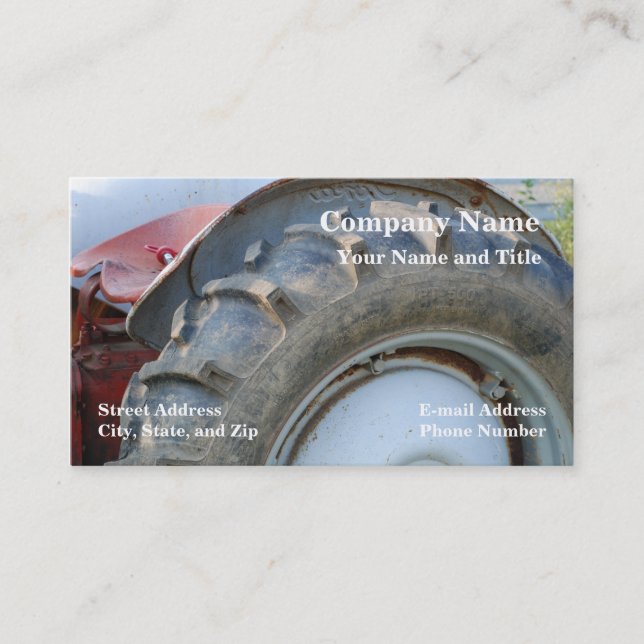 antique tractor business card (Front)