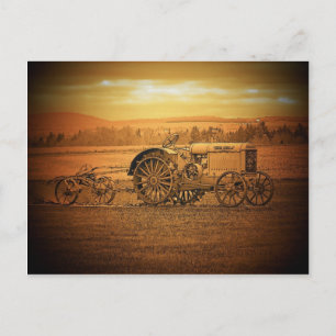 Antique Tractor Postcard