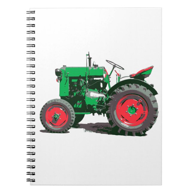 ANTIQUE TRACTOR SPIRAL NOTEBOOK (Front)