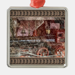 Antique Train Metal Tree Decoration