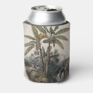 Antique Tropical Banana Tree Forest Vintage Bota Can Cooler