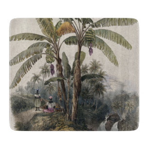 Antique Tropical Banana Tree Forest Vintage Bota Cutting Board