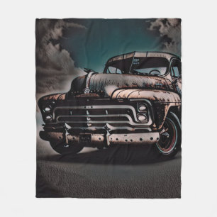Antique Truck - A Timeless Classic Fleece Blanket