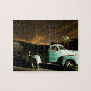 Antique truck in ghost town jigsaw puzzle