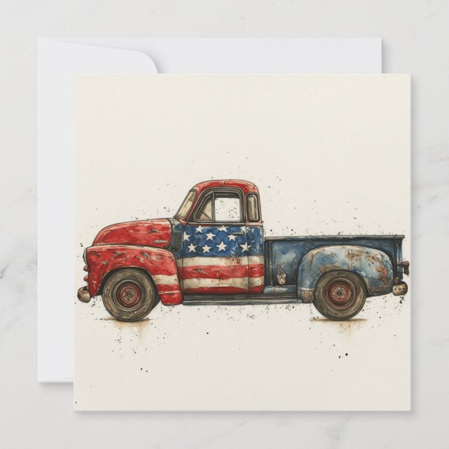 Antique Truck Tribute: Vintage Glory Holiday Card (Front)